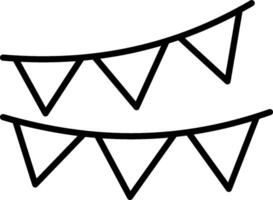 A black and white drawing of bunting flags vector