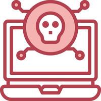 A laptop with a skull on it vector