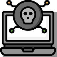 A laptop with a skull on it vector