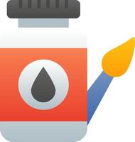 A bottle with a drop of paint and a brush vector