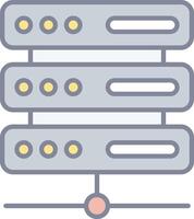 A server rack with three servers on top vector