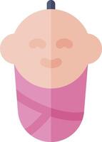 A cartoon baby with a pink blanket vector