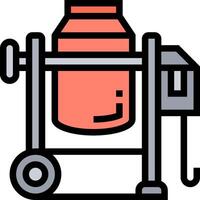 A red and orange container with wheels on it vector