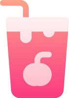 A pink drink with a straw in it vector