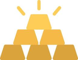 A pyramid of gold coins with a light shining on top vector