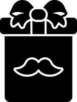 Gift box with mustache and bow illustration vector