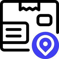 A map pin icon with a paper document vector