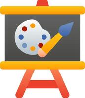An easel with a paintbrush and palette vector