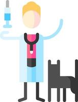 A doctor holding a syringe and a cat vector