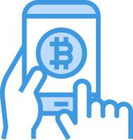 Bitcoin on mobile phone vector