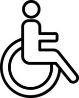 A black and white image of a person in a wheelchair vector