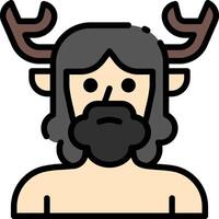 A man with horns on his head vector