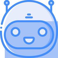 A robot icon with a smiley face vector