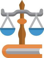 An icon of a scale with books and scales vector