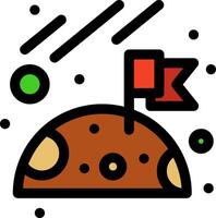 An icon of a space station with a flag vector
