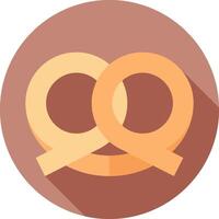 Two pretzels in a circle with a long shadow vector