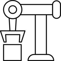 A robot is holding a box in its hand vector