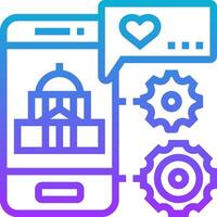 A smartphone with a heart and a speech bubble vector