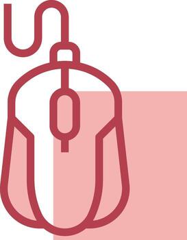 A computer mouse with a red background vector