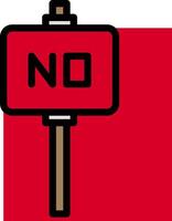 A red sign with a no sign on it vector
