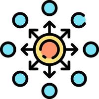 A circle with arrows pointing to it vector