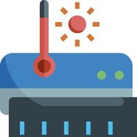 A computer with a thermostat and a sun vector