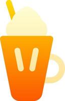 A cup of coffee with a straw in it vector