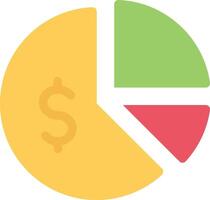 A pie chart with a dollar sign and a pie chart vector