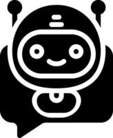 A black and white robot with a speech bubble vector
