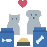 A dog and cat are sitting next to a box of food vector