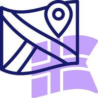 A map with a pin and a flag vector