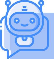 A robot with a speech bubble on top vector