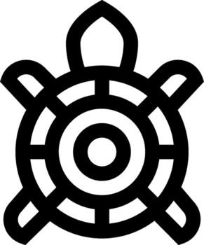 A turtle symbol with a circle in the middle vector