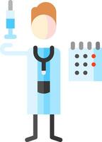 A doctor holding a syringe and a calendar vector