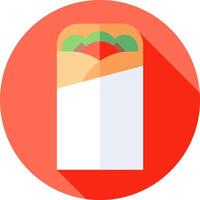 A flat icon of a taco in a paper bag vector