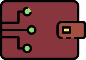 A computer with a green and red square vector