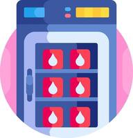 A refrigerator with red and blue cubes inside vector