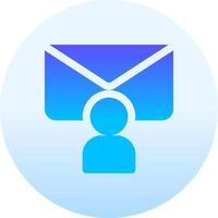 Email icon with a person holding an envelope vector
