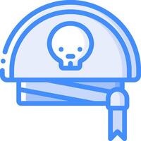 A blue hat with a skull on it vector