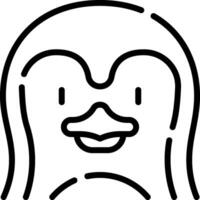 A black and white penguin icon vector