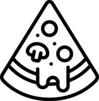 Pizza slice icon with a mushroom on top vector