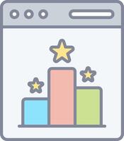 A star icon on a web page with a bar chart vector