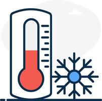 A thermometer and snowflake icon vector