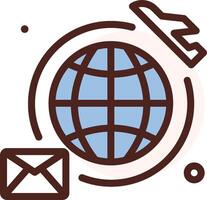 Email and globe icon vector