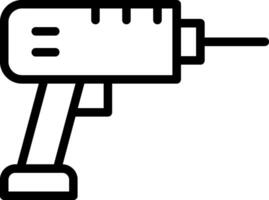 A black and white drawing of a drill vector