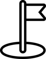 A black and white flag on a pole vector