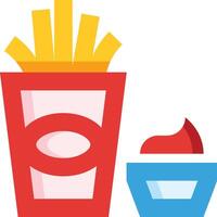 French fries and ketchup in a cup vector