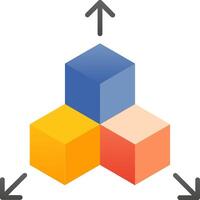 A cube with arrows pointing up and down vector