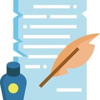 A quill and ink bottle vector