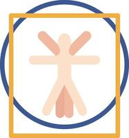 A person with arms and legs in a circle vector